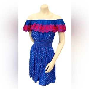 Lilly Pulitzer Kalama Off Shoulder Smocked Mini Dress Size S